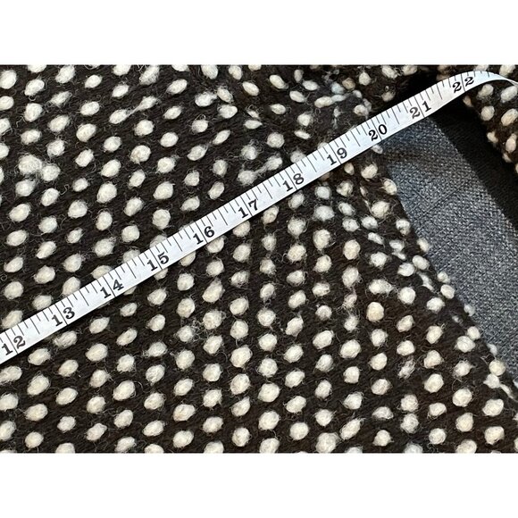 Athleta Black White Raised Dot Pullover Wool BlendHoodie with Faux Fur Trim Sz M - Picture 9 of 11